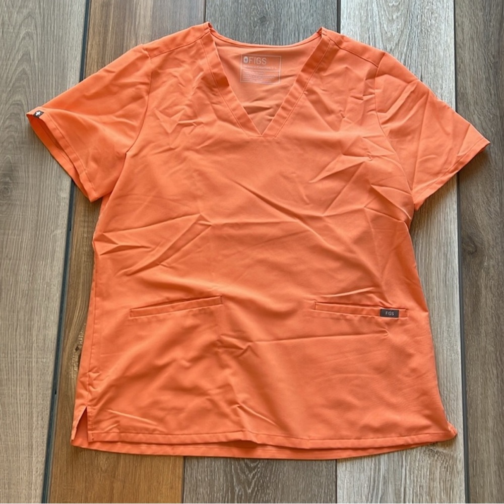 Orange Fig scrub top.
